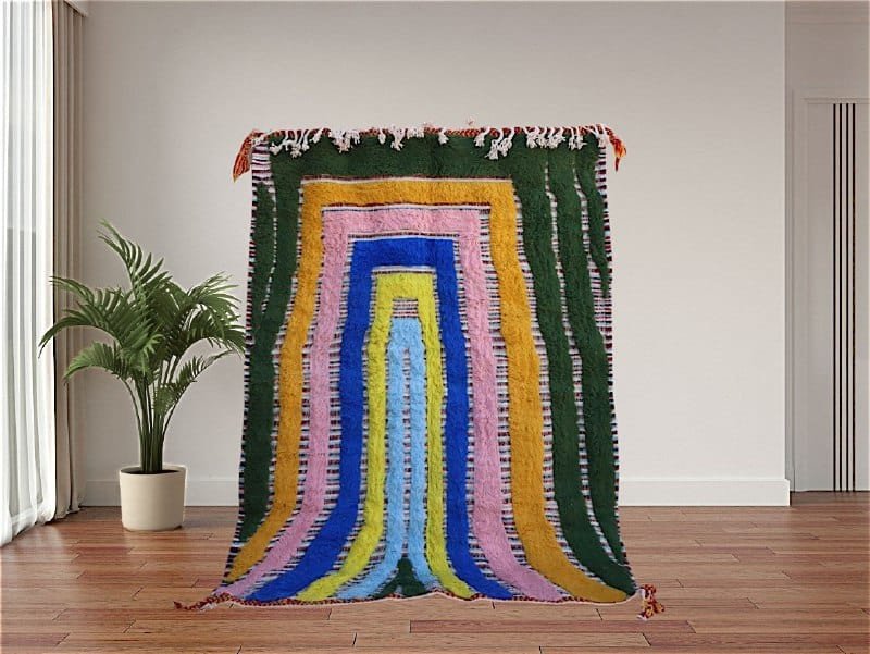 Qamar – Rainbow Moroccan Rug A Burst of Color and Culture