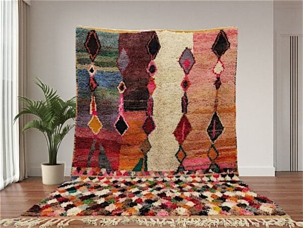 Rimah – Colorful Geometric Wool Rug – Moroccan Artistry
