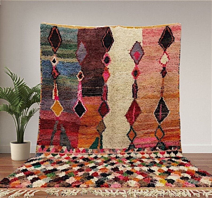 Rimah – Colorful Geometric Wool Rug – Moroccan Artistry