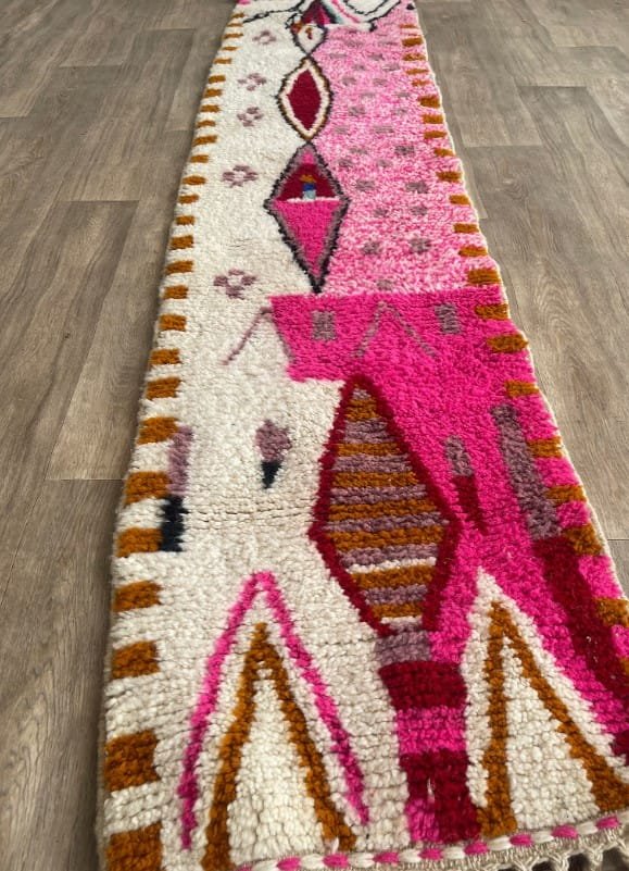 Naima – Pink Moroccan Runner - Handwoven Hallway Rug