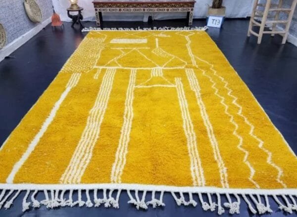 Amal – Mustard Yellow Moroccan Shag Rug
