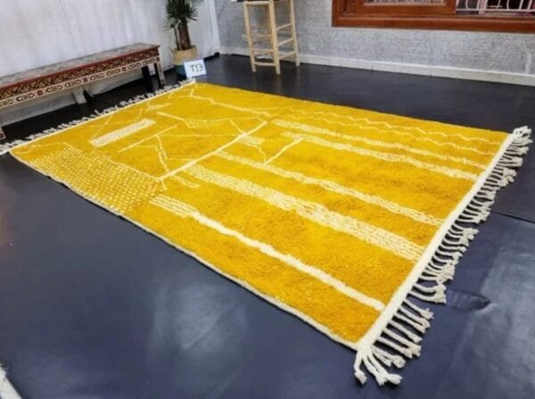 Amal – Mustard Yellow Moroccan Shag Rug