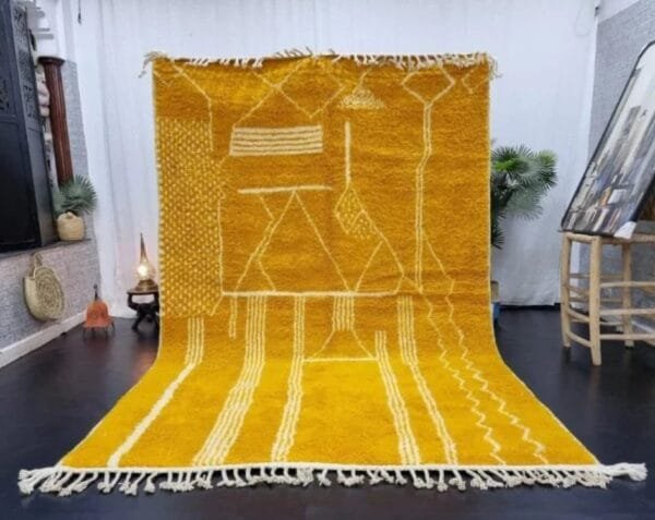 Amal – Mustard Yellow Moroccan Shag Rug