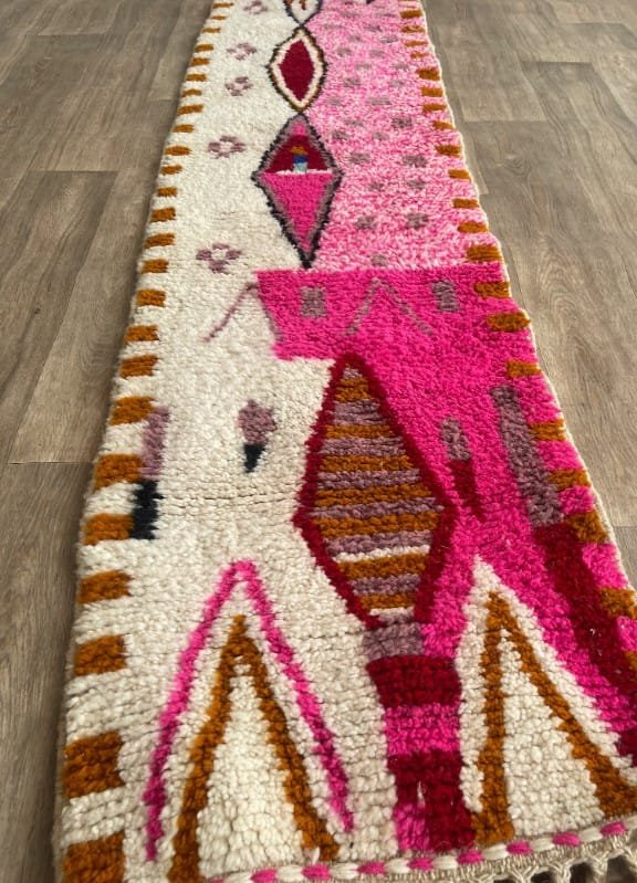 Naima – Pink Moroccan Runner - Handwoven Hallway Rug