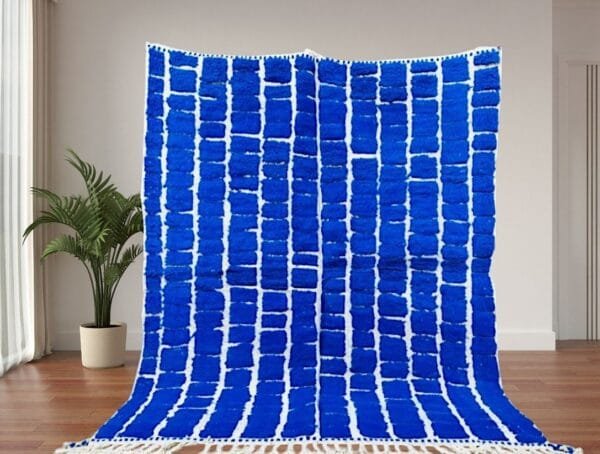 Bold Blue Moroccan Rug