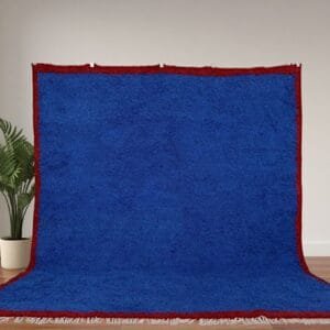 Solid Blue Berber Rug