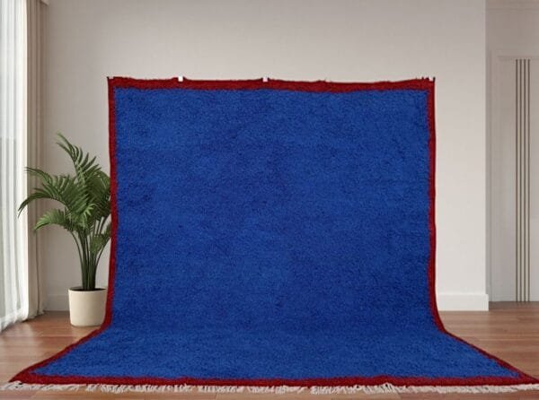 Solid Blue Berber Rug