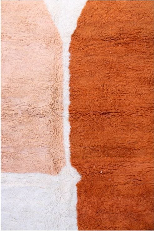 Dalia – Contemporary Moroccan Rug - Orange and Beige