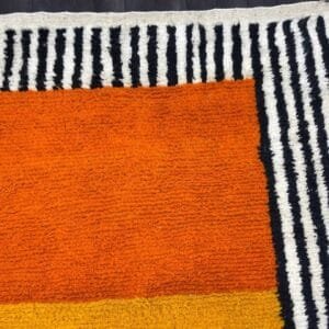 Ahlam – Artisanal Moroccan Rug - Orange and Yellow
