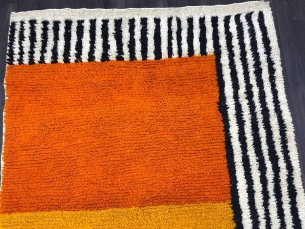 Ahlam – Artisanal Moroccan Rug - Orange and Yellow
