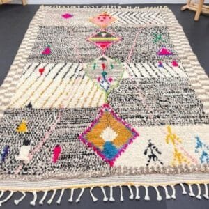 Ilham – Vibrant Moroccan Rug - Geometric Boho Design