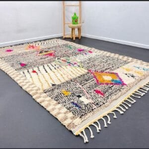 Ilham – Vibrant Moroccan Rug - Geometric Boho Design