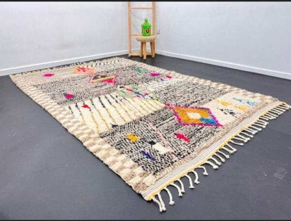 Ilham – Vibrant Moroccan Rug - Geometric Boho Design