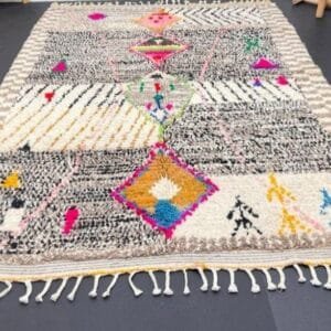 Ilham – Vibrant Moroccan Rug - Geometric Boho Design