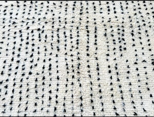 Ghada – Black and White Dotted Moroccan Rug