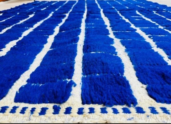 Vera – Bold Blue Moroccan Rug for Modern Decor