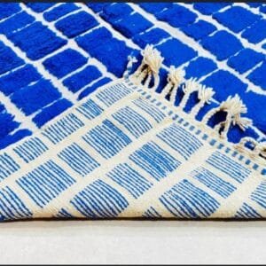 Vera – Bold Blue Moroccan Rug for Modern Decor