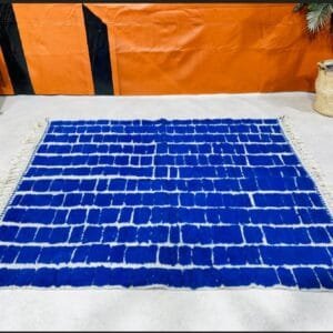 Vera – Bold Blue Moroccan Rug for Modern Decor