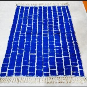 Vera – Bold Blue Moroccan Rug for Modern Decor