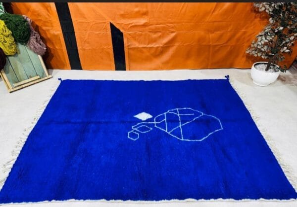 Aouicha – Authentic Handwoven Blue Moroccan Rug
