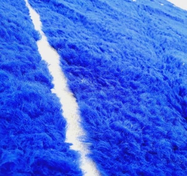 Maha – Abstract Blue Berber Rug with White Lines