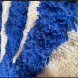 Qamar – Beige and Blue Berber Rug – Handmade Art