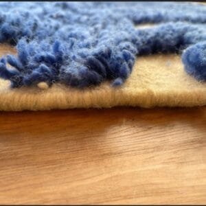 Qamar – Beige and Blue Berber Rug – Handmade Art