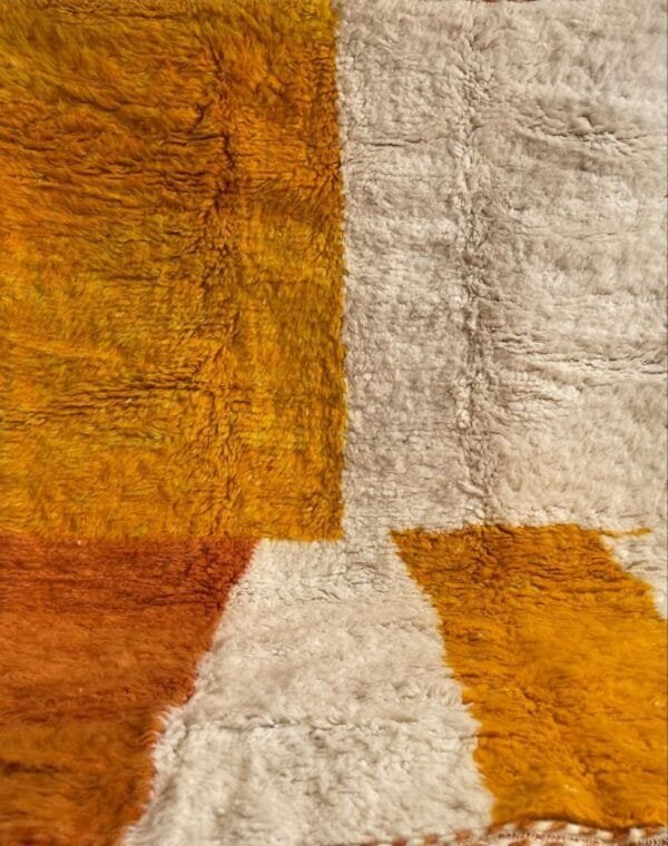 Fadma – Orange and Cream Moroccan Rug