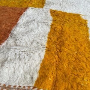 Fadma – Orange and Cream Moroccan Rug