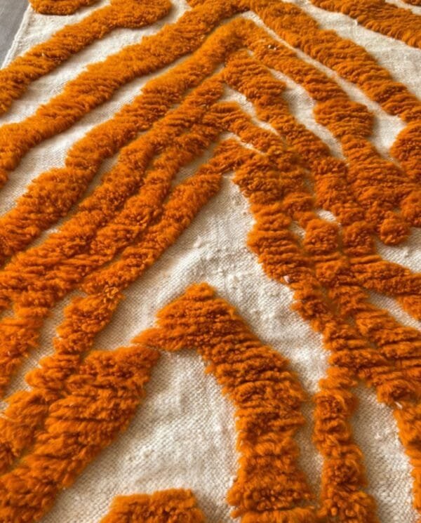 Kenza –Burnt Orange Moroccan Rug – Handwoven Wool