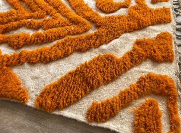 Kenza –Burnt Orange Moroccan Rug – Handwoven Wool