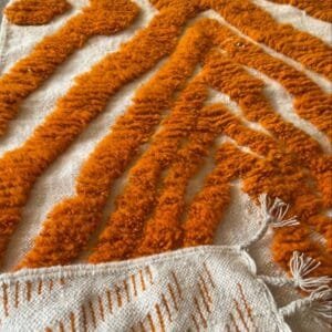 Kenza –Burnt Orange Moroccan Rug – Handwoven Wool