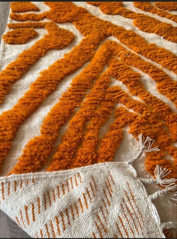 Kenza –Burnt Orange Moroccan Rug – Handwoven Wool