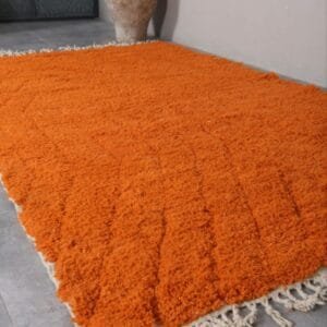 Sun-Kissed Moroccan Rug – Pure Orange Bliss