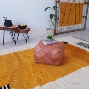 Maha – Moroccan Abstract Rug in Sunset Orange