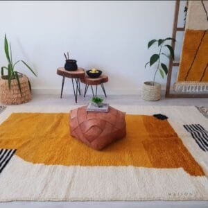 Maha – Moroccan Abstract Rug in Sunset Orange