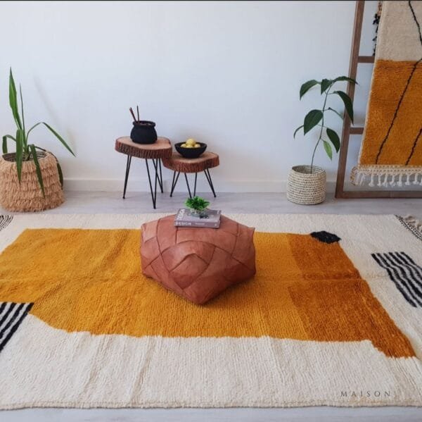 Maha – Moroccan Abstract Rug in Sunset Orange