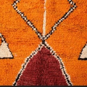 Souad – Handwoven Orange Berber Carpet – Unique Design