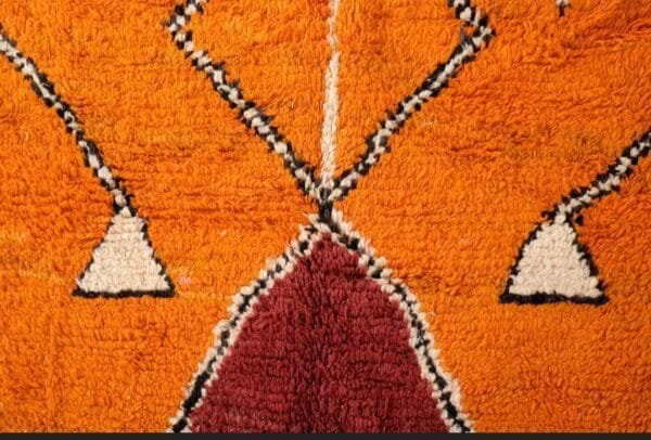 Souad – Handwoven Orange Berber Carpet – Unique Design