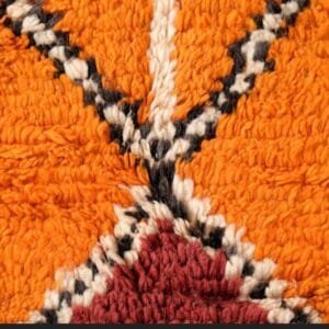 Souad – Handwoven Orange Berber Carpet – Unique Design