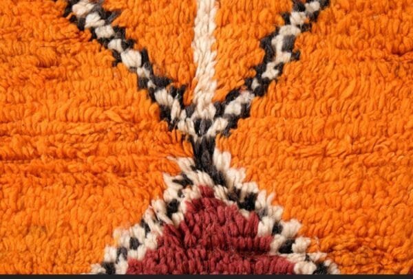 Souad – Handwoven Orange Berber Carpet – Unique Design