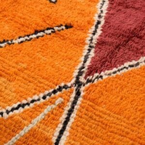 Souad – Handwoven Orange Berber Carpet – Unique Design