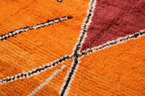 Souad – Handwoven Orange Berber Carpet – Unique Design
