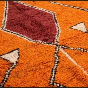 Souad – Handwoven Orange Berber Carpet – Unique Design