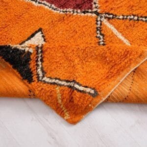 Souad – Handwoven Orange Berber Carpet – Unique Design