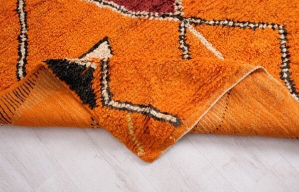 Souad – Handwoven Orange Berber Carpet – Unique Design