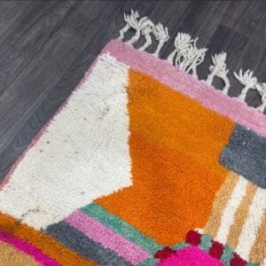 Leila – Moroccan Color Block Rug – Vibrant Wool Mosaic