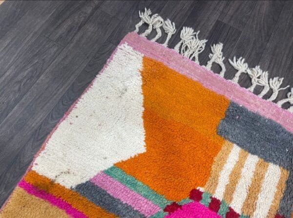 Leila – Moroccan Color Block Rug – Vibrant Wool Mosaic