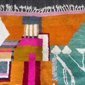 Leila – Moroccan Color Block Rug – Vibrant Wool Mosaic