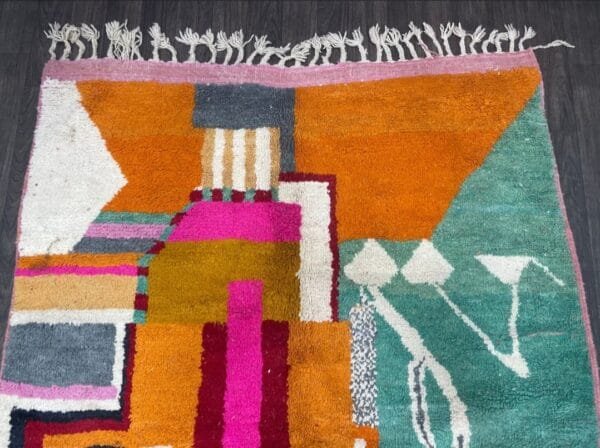 Leila – Moroccan Color Block Rug – Vibrant Wool Mosaic